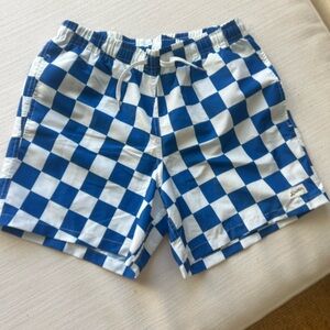 Bather Blue and White Checkered Swim Shorts NEW!